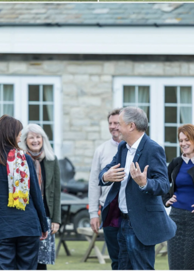 A group of people talking